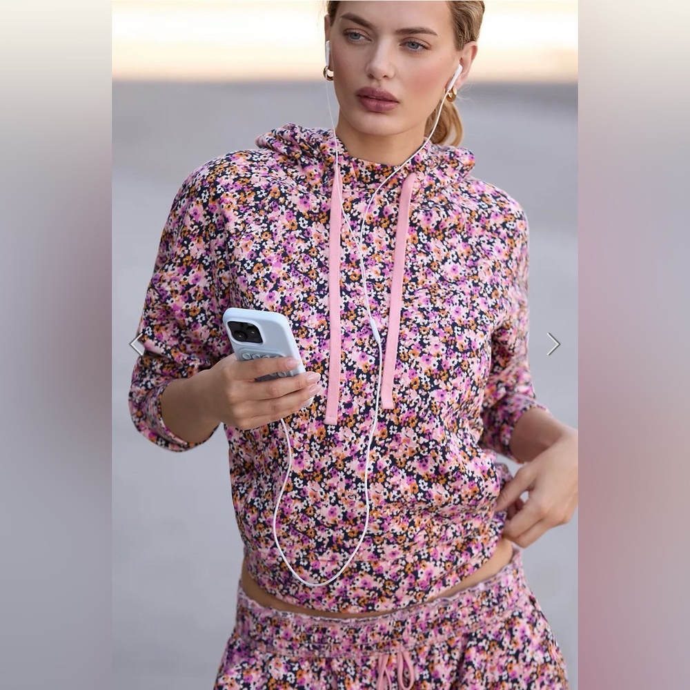 NWT! Daily Practice by Anthropologie Drawstring Floral Hoodie